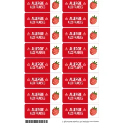 Discount Étiquettes allergie - Fraises Kids Allergy Stickers|Personalized Name Labels