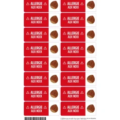 Hot Étiquettes allergie - Noix Kids Allergy Stickers|Personalized Name Labels