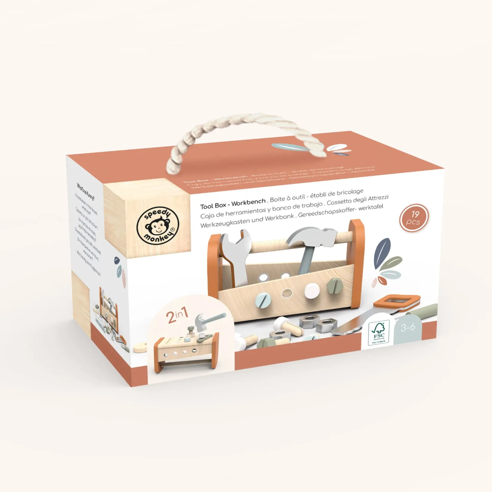 Pretend Play & Imitation|Wooden Toys>Speedy Monkey Tool Box Workbench