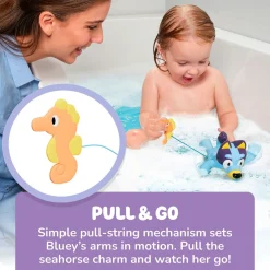 Clearance Toomies Swimming Bluey Bath Toy with Seahorse Bath Toys|Bath Accessories