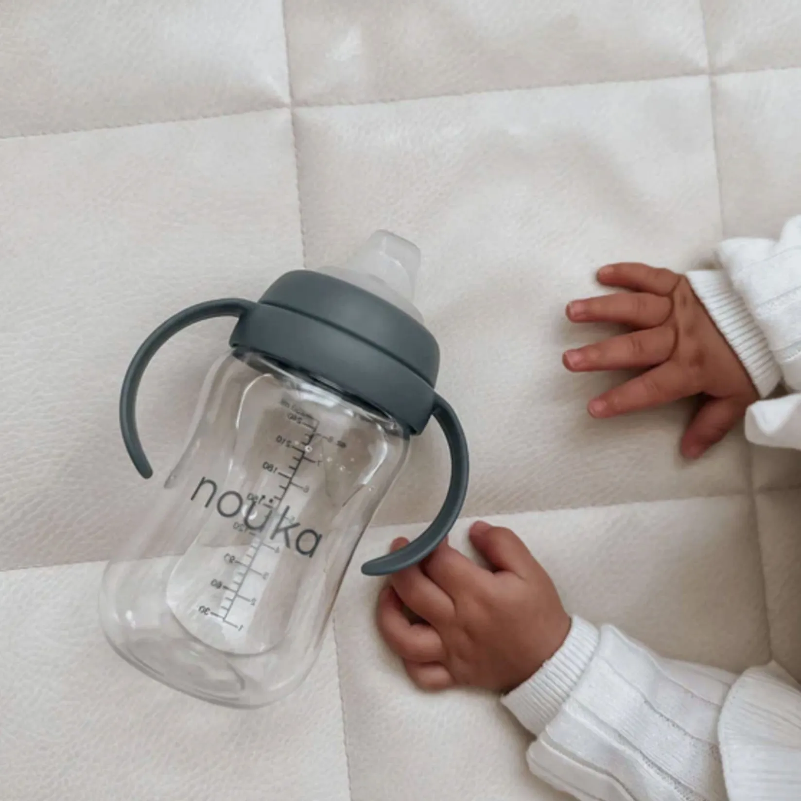 Breastfeeding|Tableware>Nouka Transitional Sippy/Weighted Straw Cup - Soft Blush