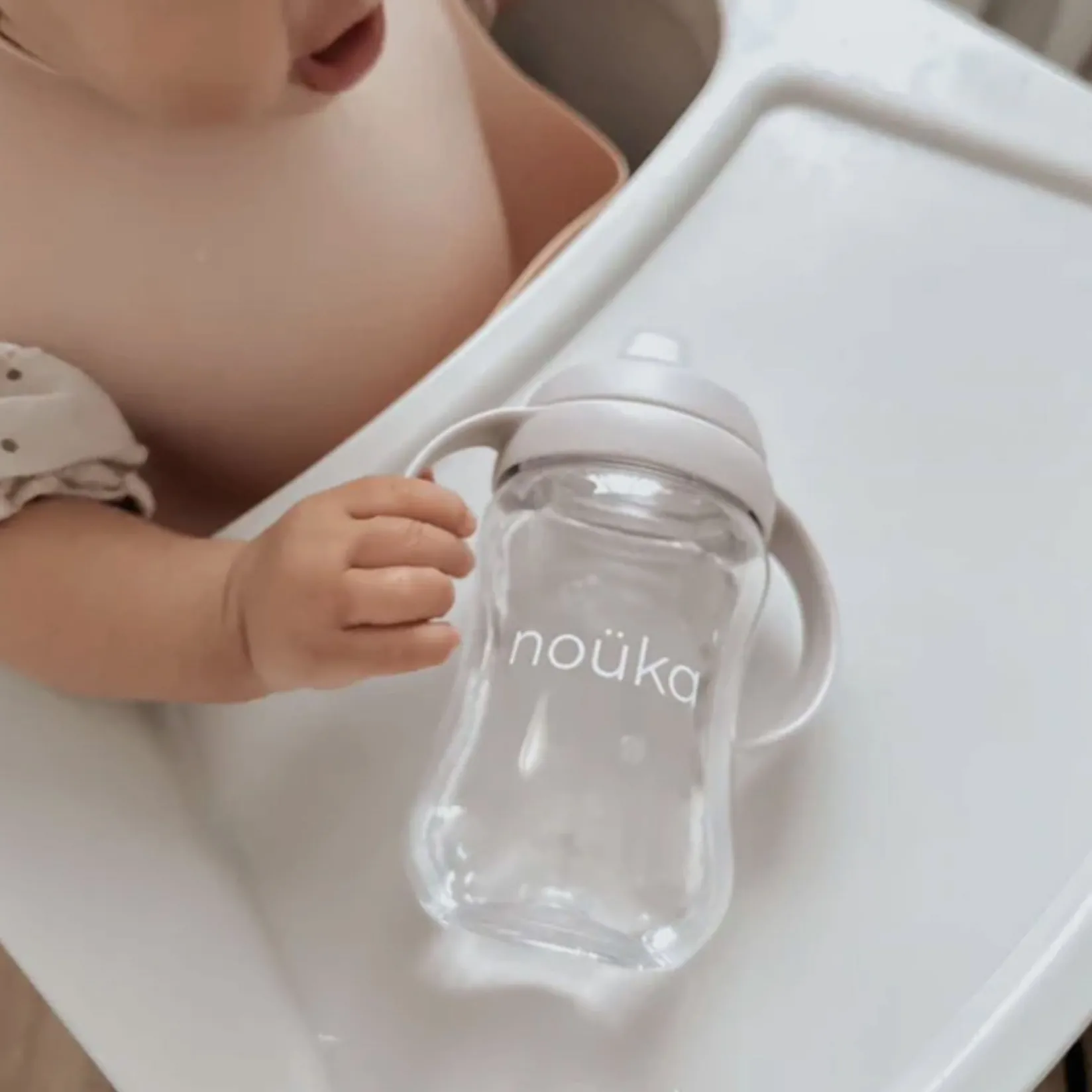 Breastfeeding|Tableware>Nouka Transitional Sippy/Weighted Straw Cup - Soft Blush