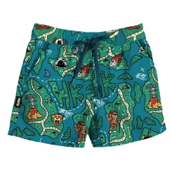 Swimsuits>Headster Kids Treasure Map Boardshort 2-12y Teal