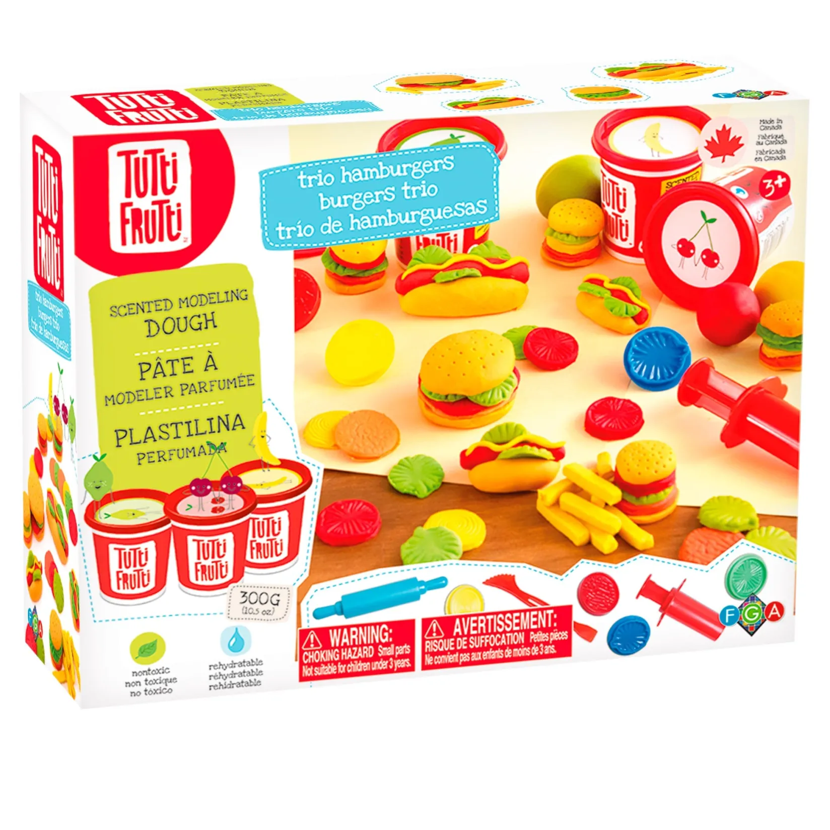Diy & Activities>Tutti Frutti Trio Modelling Dough - Hamburgers