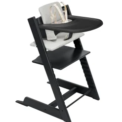 High Chairs & Booster Seats|High Chairs & Booster Seats>Stokke Tripp TrappĀ® High Chair V2 Black, Nordic Grey Cushion and Ā® Tray