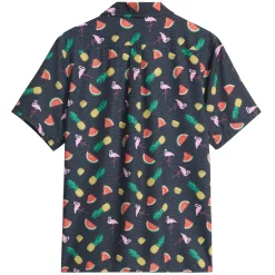 Tops>Public Beach Tropical Printed Shirt 8-16y Charcoal