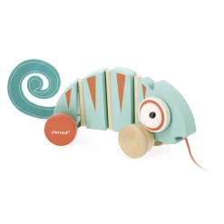 Best Tropik - Pull-Along Chameleon Kids Wooden Toys|Walkers