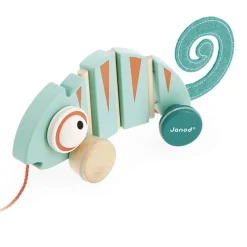 Best Tropik - Pull-Along Chameleon Kids Wooden Toys|Walkers