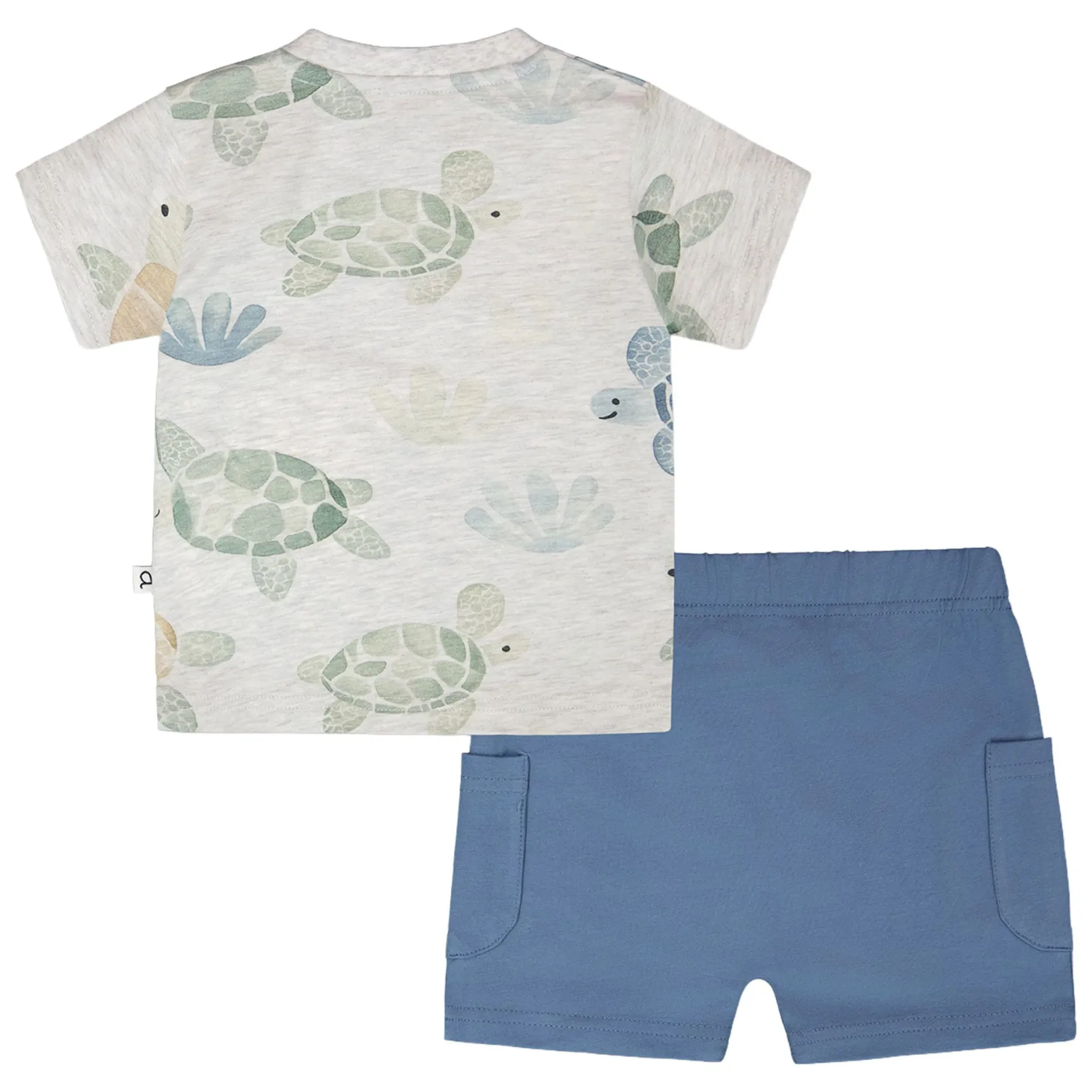 Outfit Sets>Deux par Deux Turtle 2pces Set 3-24m Grey