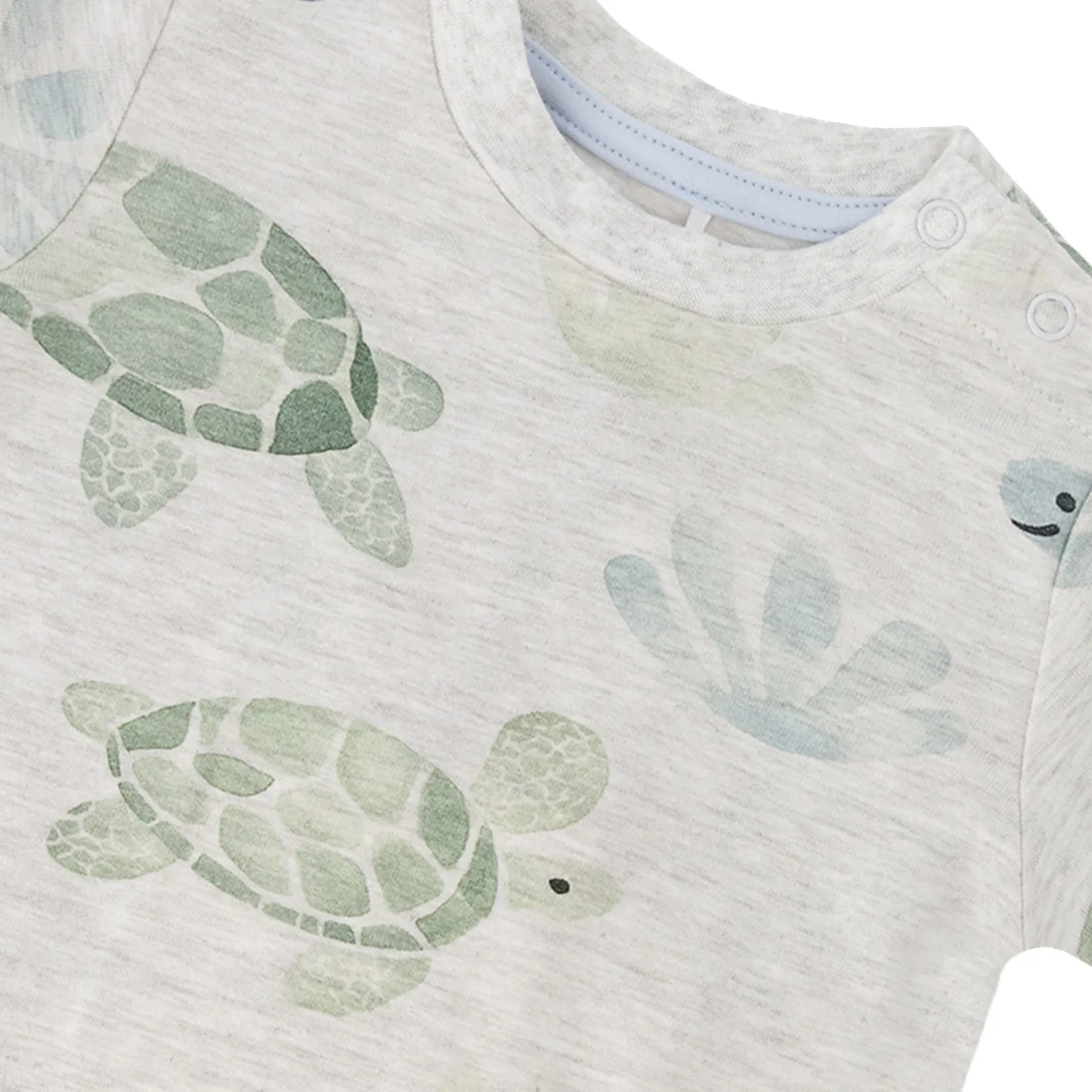 Outfit Sets>Deux par Deux Turtle 2pces Set 3-24m Grey