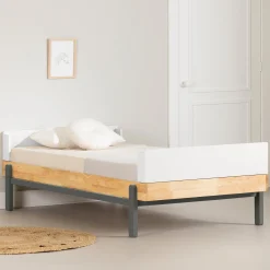 Twin, Full & Queen Beds>South Shore Twin Bed - Bebble Natural and Gray