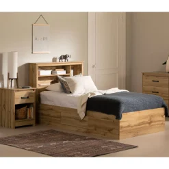 Outlet Twin Bed - Tassio Nordik Oak Twin, Full & Queen Beds
