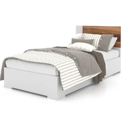 Twin, Full & Queen Beds>Meuble Meq Twin Bed - White Walnut
