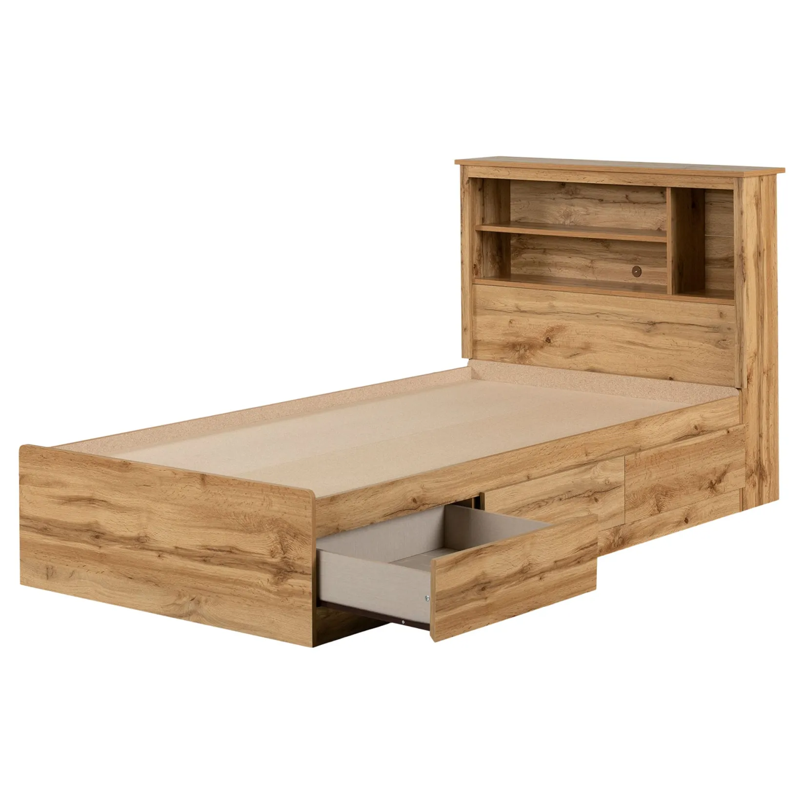 Twin, Full & Queen Beds>South Shore Twin Bed and Headboard Set - Tassio Nordik Oak