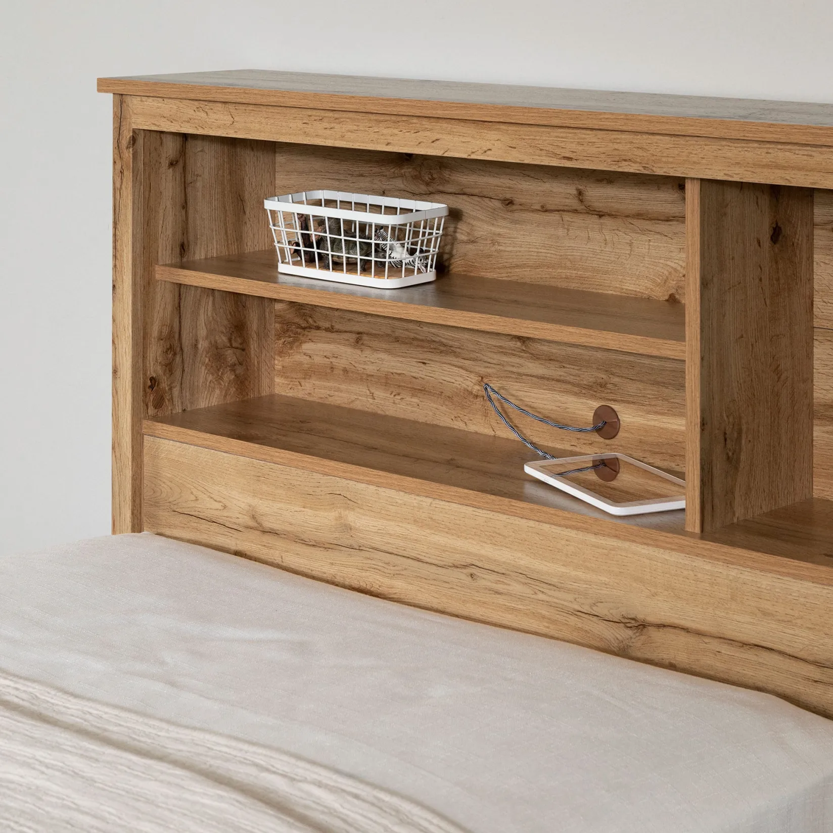 Twin, Full & Queen Beds>South Shore Twin Bed and Headboard Set - Tassio Nordik Oak