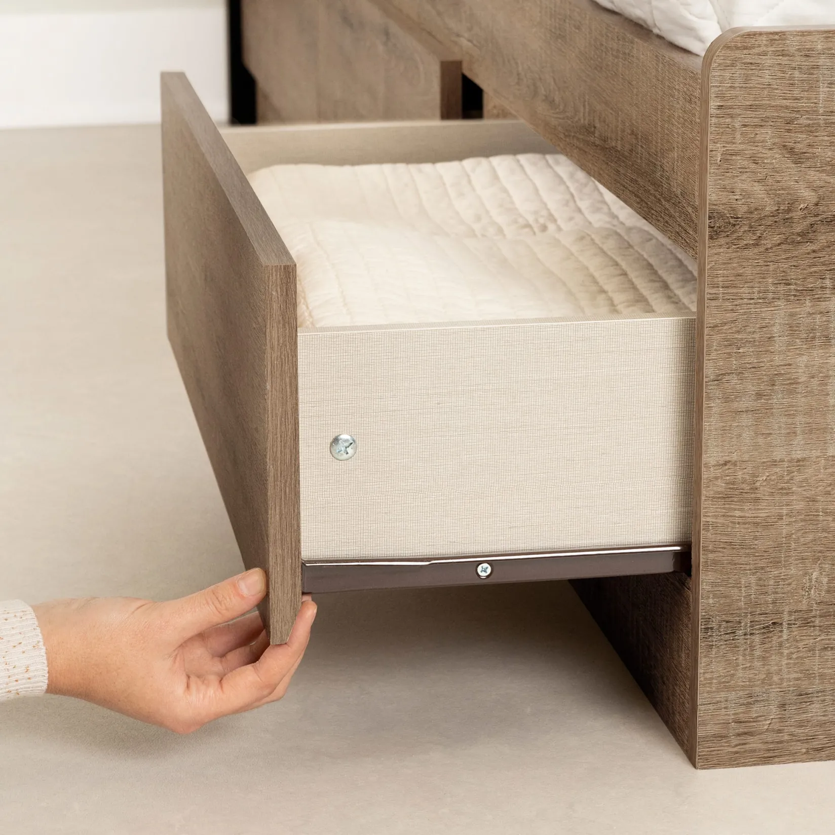 Twin, Full & Queen Beds>South Shore Twin Bed and Headboard Set - Arlen Weathered Oak