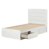 Twin, Full & Queen Beds>South Shore Twin Bed and Headboard Set - Arlen White Pine