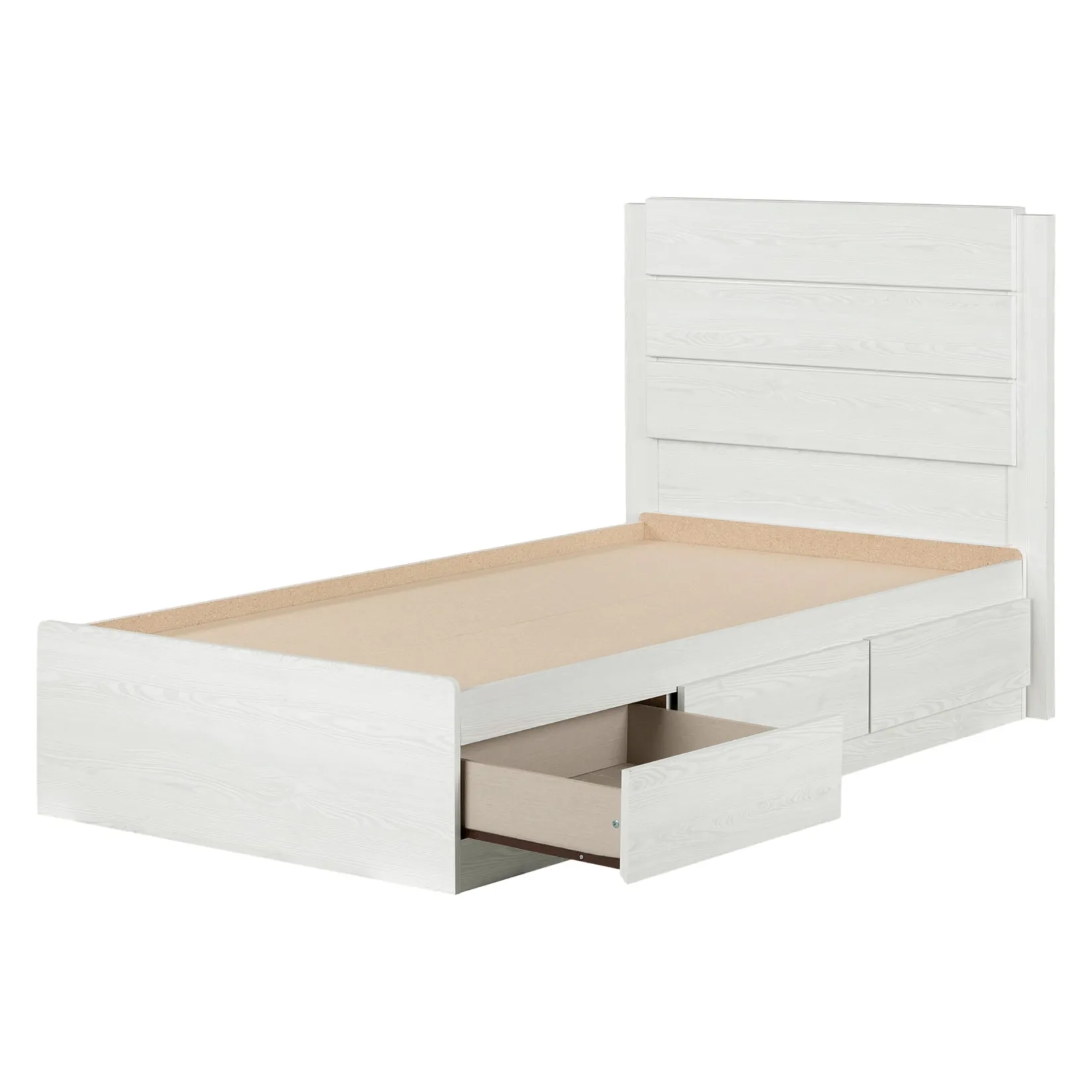 Twin, Full & Queen Beds>South Shore Twin Bed and Headboard Set - Arlen White Pine