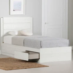 Twin, Full & Queen Beds>South Shore Twin Bed and Headboard Set - Arlen White Pine