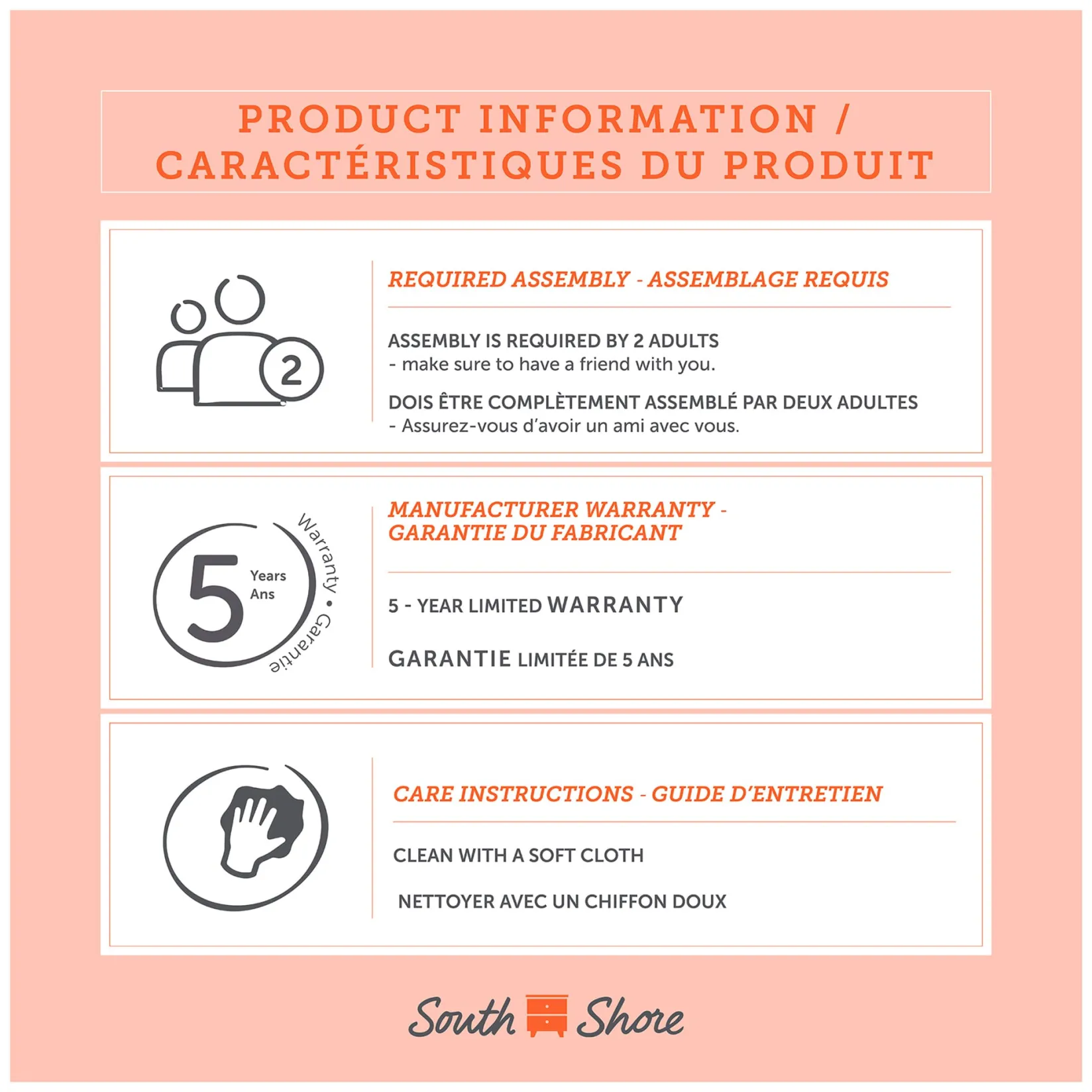 Twin, Full & Queen Beds>South Shore Twin Bed and Headboard Set - Arlen White Pine