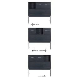 Sale Twin Bed Bookcase Headboard with Sliding Doors - Blueberry Twin, Full & Queen Beds