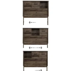 Best Twin Bed Bookcase Headboard with Sliding Doors Asten - Fall Oak Twin, Full & Queen Beds