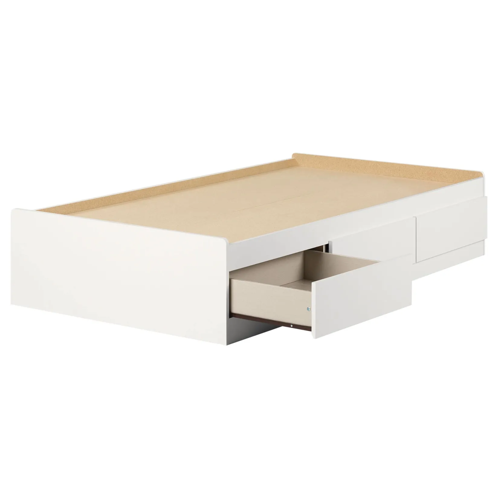 Twin, Full & Queen Beds>South Shore Twin Bed with 3 Drawers - Callesto Pure White