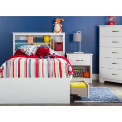 Discount Twin Bed with 3 Drawers - Fusion Pure White Twin, Full & Queen Beds