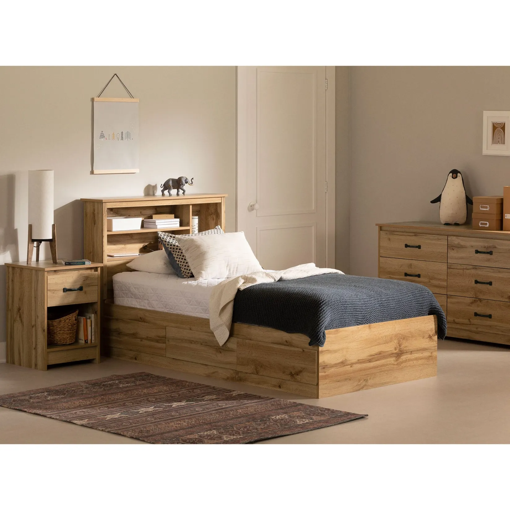 Outlet Twin Headboard - Tassio Nordik Oak Twin, Full & Queen Beds