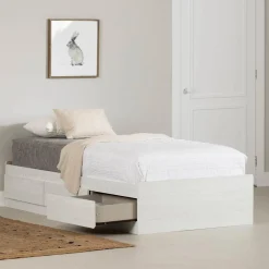 Outlet Twin Mates Bed - Hazen White Pine Twin, Full & Queen Beds