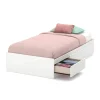 Twin, Full & Queen Beds>South Shore Twin Mates Bed with 3 Drawers - Little Smileys Pure White