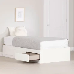 Hot Twin Mates Bed with 3 Drawers - Hourra Pure White Twin, Full & Queen Beds