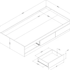 Hot Twin Mates Bed with 3 Drawers - Hourra Pure White Twin, Full & Queen Beds