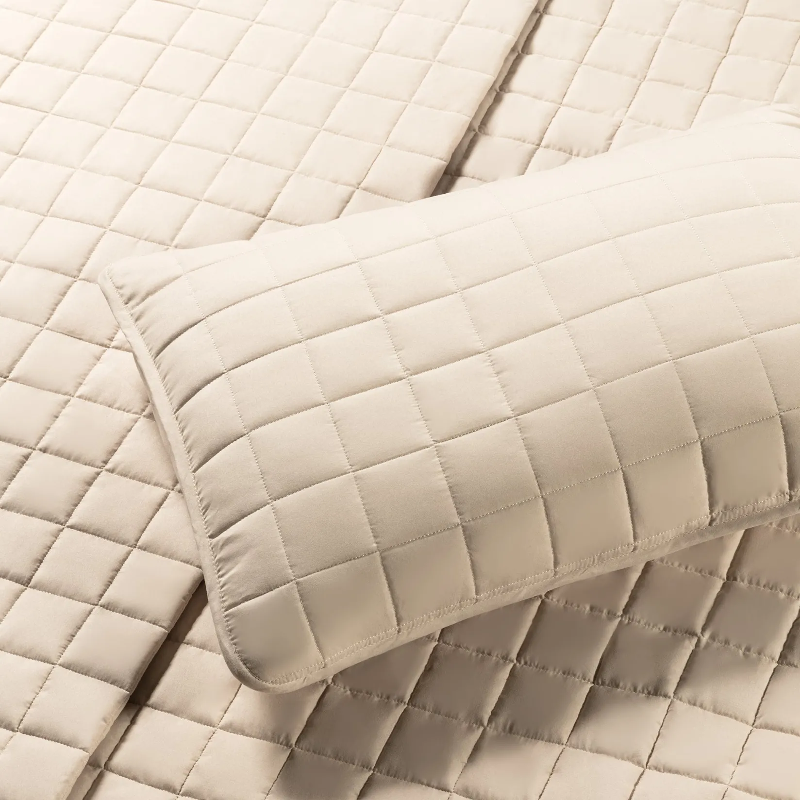 Comforters & Quilts|Twin Bedding>Cathay Home Twin Quilt Set - Cream