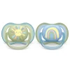 Outlet Ultra Air Pacifier 0-6m Smiling Sun / Blue Rainbow 2-pack Pacifiers & Clips|Pacifiers & Clips