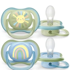 Outlet Ultra Air Pacifier 0-6m Smiling Sun / Blue Rainbow 2-pack Pacifiers & Clips|Pacifiers & Clips