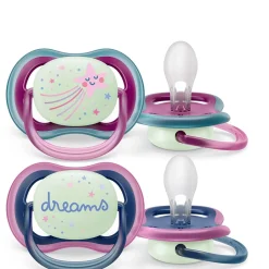 Outlet Ultra Air Pacifier Nighttime 6-18m Falling Star/Dreams 2-pack Pacifiers & Clips|Pacifiers & Clips