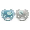 Pacifiers & Clips|Pacifiers & Clips>Philips Avent Ultra Soft Pacifier 6-18m Blue Dove / Silver Leaf 2-pack