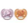 Ultra Soft Pacifier 6-18m Violet Puppy / Orange Leaves 2-pack Pacifiers & Clips|Pacifiers & Clips