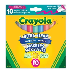 Diy & Activities>Crayola Ultra-Clean Washable Broad Line Markers, Tropical Colours, 10 Count