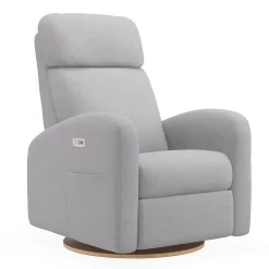 Gliders & Rocking Chairs|Gliders & Rocking Chairs>Jaymar BB Upholstered Rocking Armchair Swivel, Glider, Recliner Hailey - Como Dove Grey Motorized Electric