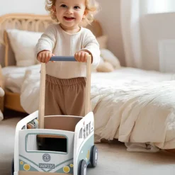 Wooden Toys|Walkers>Speedy Monkey Van Multi-activity Walker