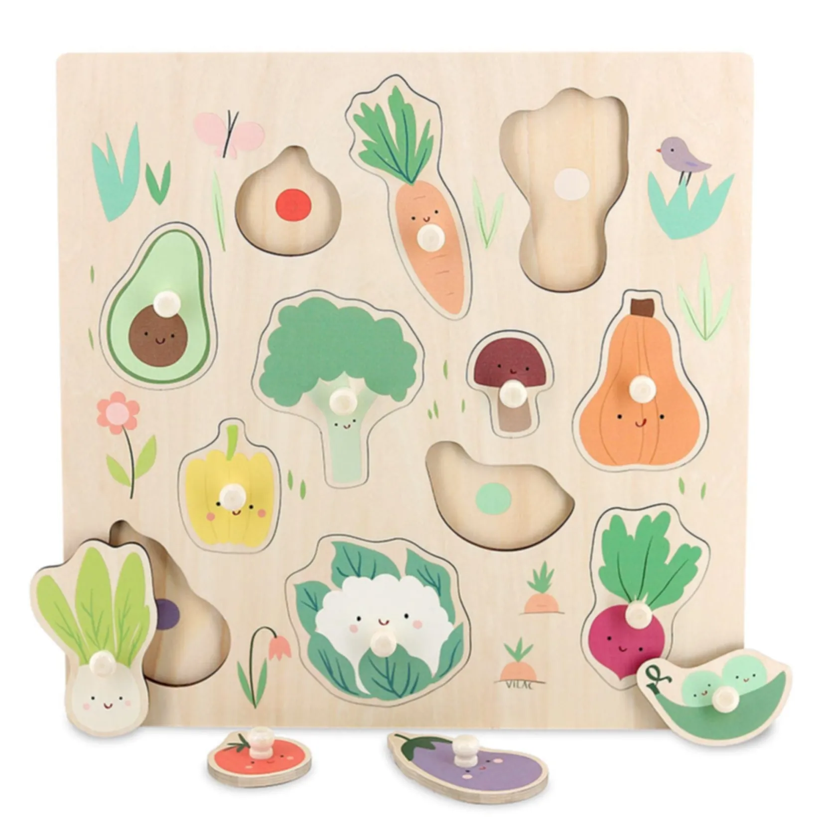 Hot Vegetables Peg Puzzle Kids Puzzles