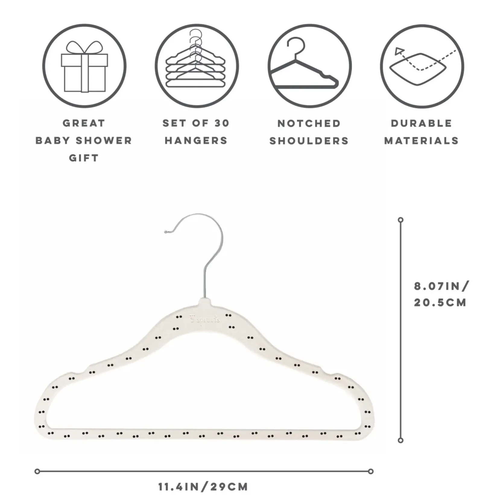 Wall Decorations>3 Sprouts Velvet Hanger Dot Beige (15)