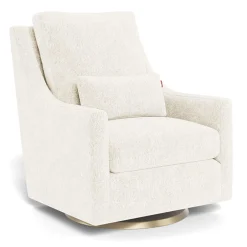 Gliders & Rocking Chairs|Gliders & Rocking Chairs>Monte Vera Rocking and Swivel Chair - White Faux Sheepskin / Gold