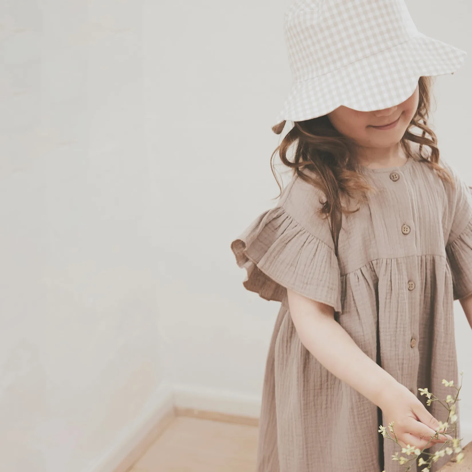 Hats & Caps>Huttelihut Vichy 40 Upf Bucket Hat 2-8 Beige