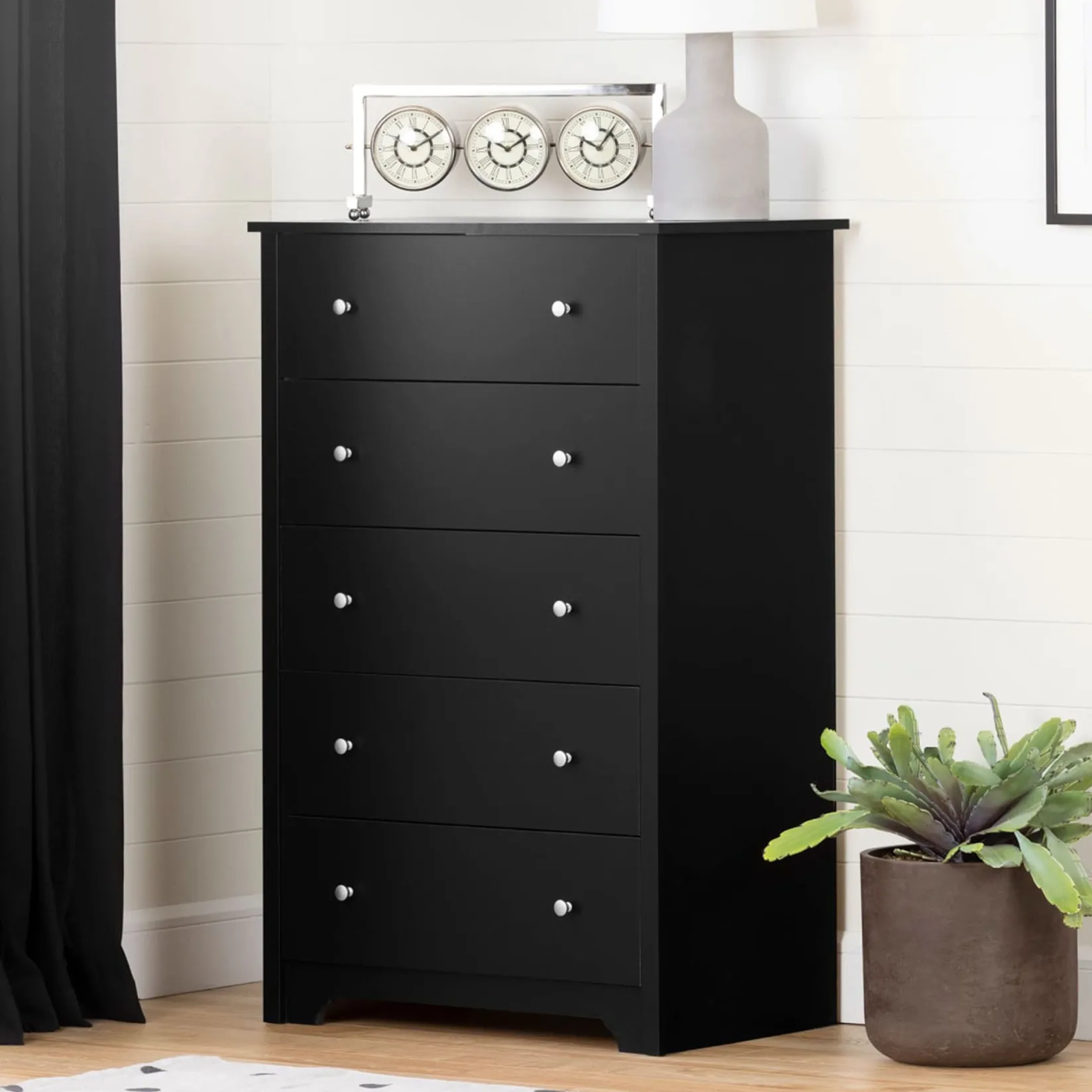 Storage Furniture>South Shore Vito 5-Drawer Chest - Pure Black