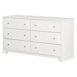Storage Furniture>South Shore Vito 6-Drawer Double Dresser - Pure White