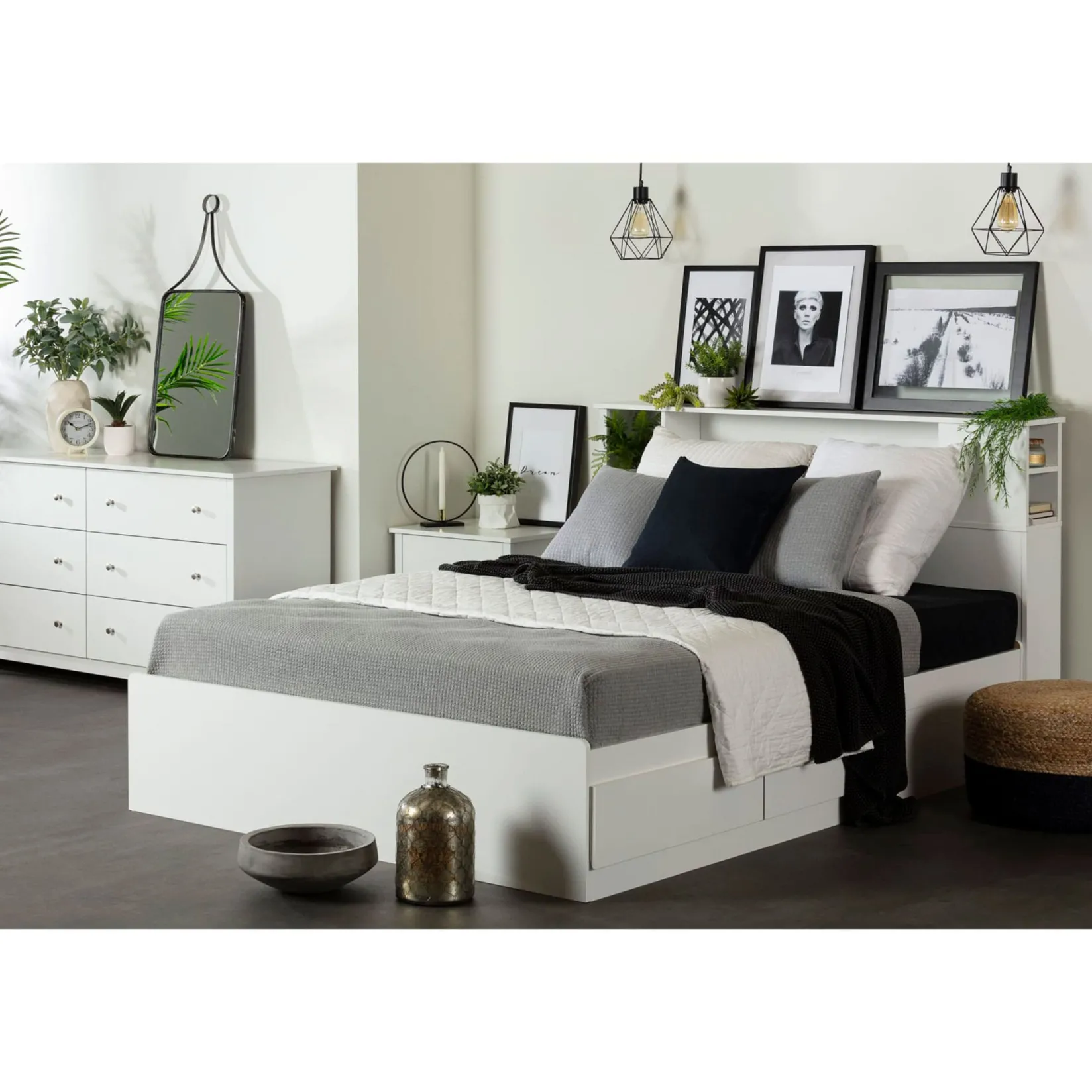 Storage Furniture>South Shore Vito 6-Drawer Double Dresser - Pure White
