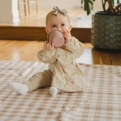 Outlet Waterproof Multi-Purpose Floor Mat - Caramel Gingham High Chairs & Booster Seats|High Chairs & Booster Seats